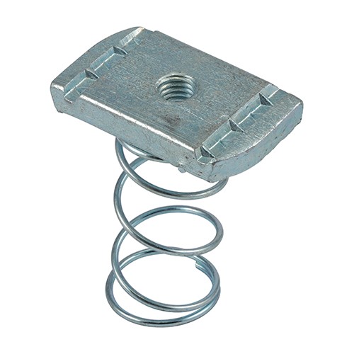 TIMCO Channel Nuts Long Spring - Zinc M6 (100 Pack)