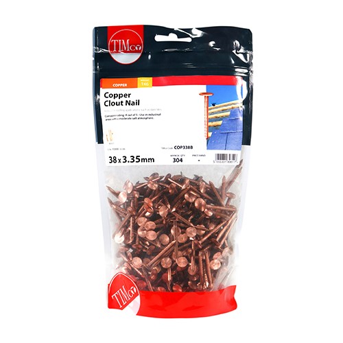 TIMCO Clout Nails - Copper 38 x 3.35mm (1kg)