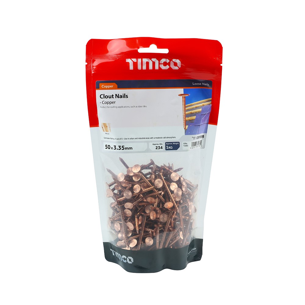 TIMCO Clout Nails - Copper 50 x 3.35mm (1kg)