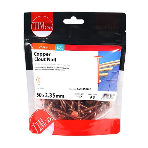 TIMCO Clout Nails - Copper 50 x 3.35mm (0.5kg)