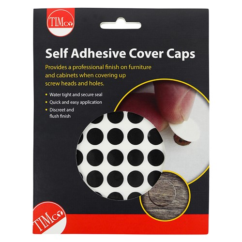 TIMCO Self-Adhesive Cover Caps - Anthracite Grey 13mm (112 Pack)