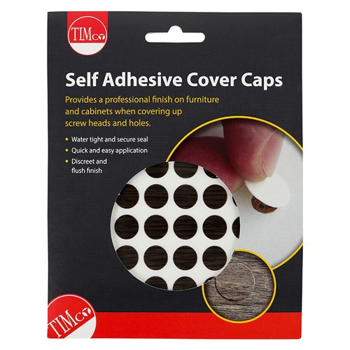 TIMCO Self-Adhesive Cover Caps - African Hardwood 13mm (112 Pack)
