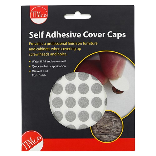 TIMCO Self-Adhesive Cover Caps - Aluminium 13mm (112 Pack)