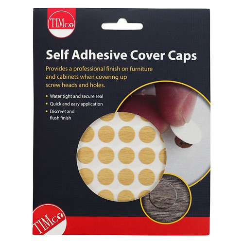 TIMCO Self-Adhesive Cover Caps - Beech 13mm (112 Pack)