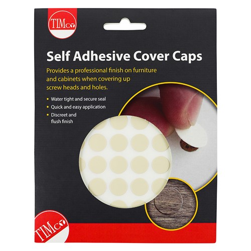 TIMCO Self-Adhesive Cover Caps - Beige 13mm (112 Pack)