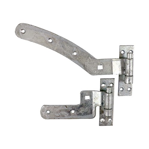 TIMCO Pair of Curved Rail Hinge Set - Left Hand - Hot Dipped Galvanised 300mm (2)