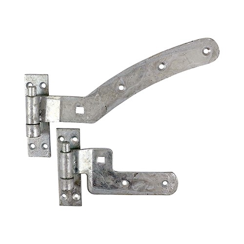 TIMCO Pair of Curved Rail Hinge Set - Right Hand - Hot Dipped Galvanised 300mm (2)