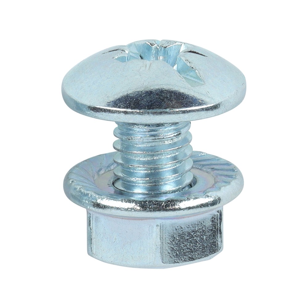 TIMCO Cable Tray Bolts with Flange Nuts - Zinc M6 x 12mm (200 Pack)