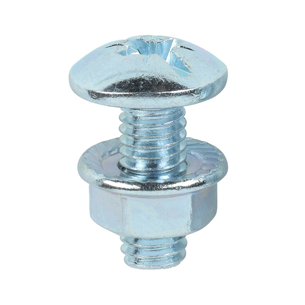 TIMCO Cable Tray Bolts with Flange Nuts - Zinc M6 x 16mm (200 Pack)