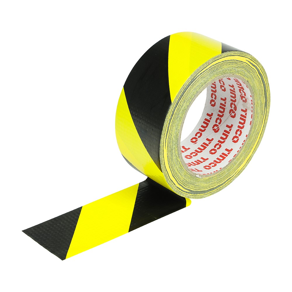 TIMCO Hazard Warning Cloth Tape and Black 33m x 50mm