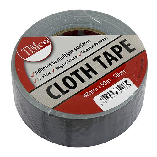 TIMCO Cloth Tape - Silver 50m x 48mm