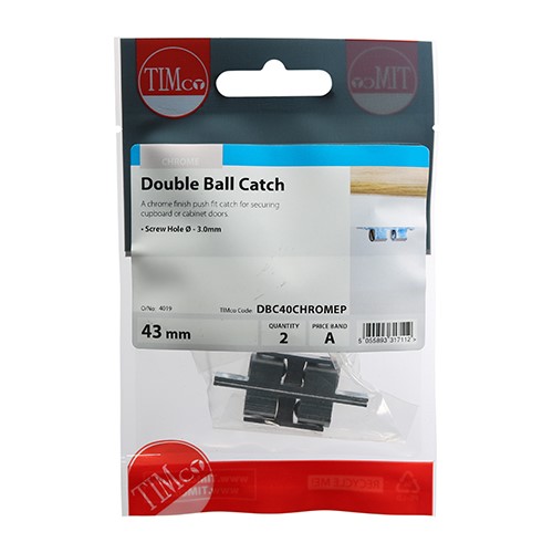 TIMCO Double Ball Catches - Chrome 43mm (2)