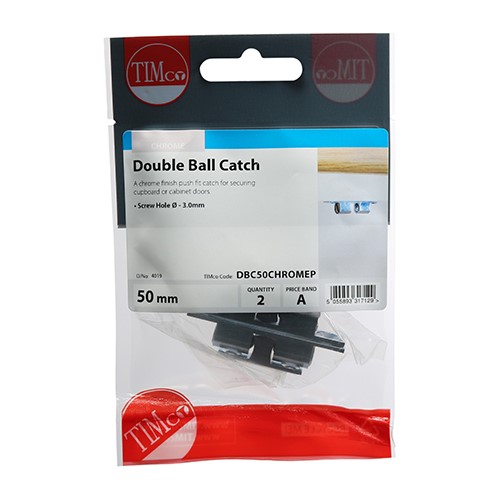 TIMCO Double Ball Catches - Chrome 50mm (2)
