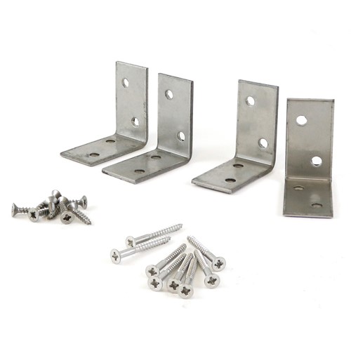 TIMCO Decking Handrail Bracket Kit - Stainless Steel 4 Brackets & 16 Screws