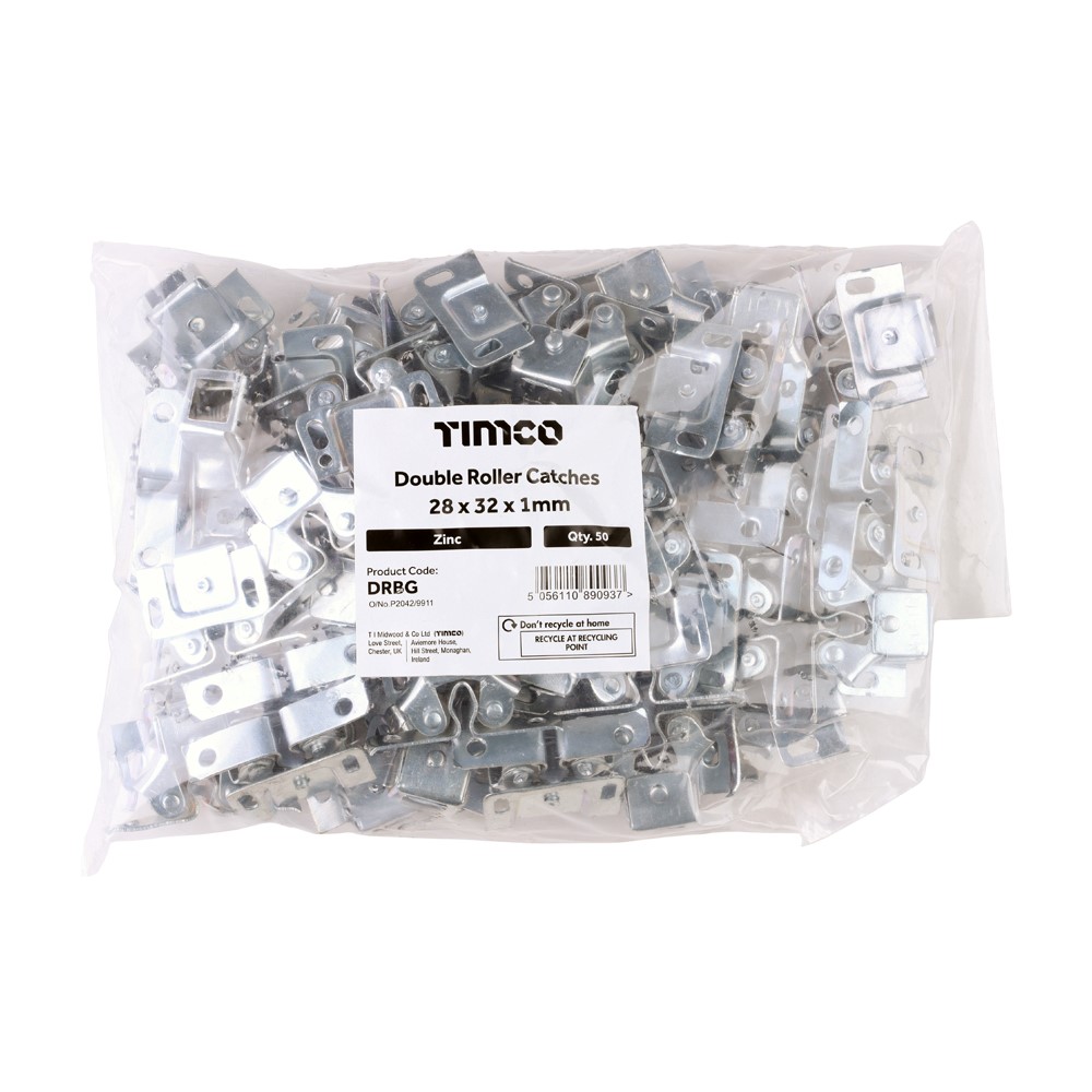 TIMCO Double Roller Catch 28 x 32 x 1mm (50 Pack)