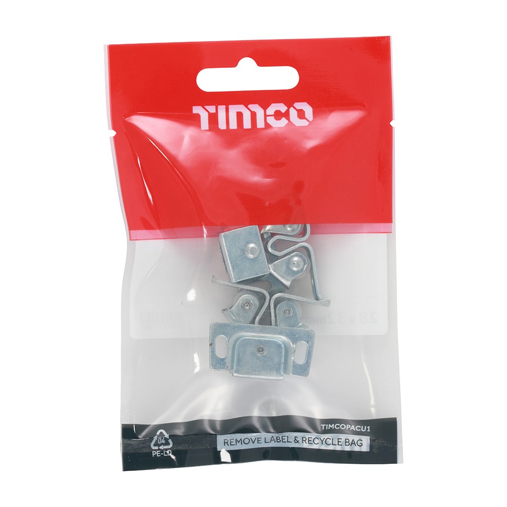TIMCO Double Roller Catches - Zinc 28 x 32 x 1mm (2)