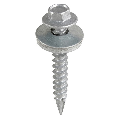 TIMCO Slash Point Screws - Hex - For Timber - Exterior - Silver - With EPDM Washer 6.3 x 45mm (90)