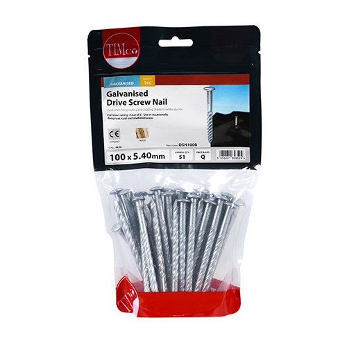 TIMCO Drive Screws - Galvanised 100 x 5.40mm (1kg)