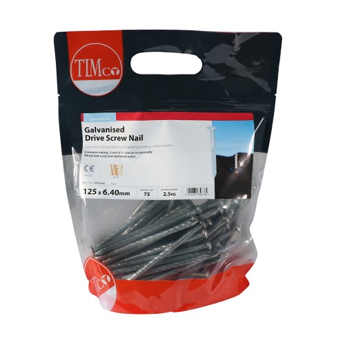 TIMCO Drive Screws - Galvanised 125 x 6.40mm (2.5kg)