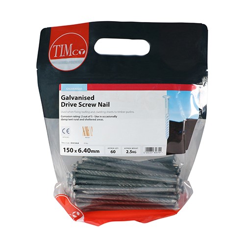 TIMCO Drive Screws - Galvanised 150 x 6.40mm (2.5kg)