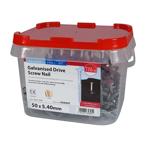 TIMCO Drive Screws - Galvanised 50 x 5.40mm (2.5kg TIMtub)