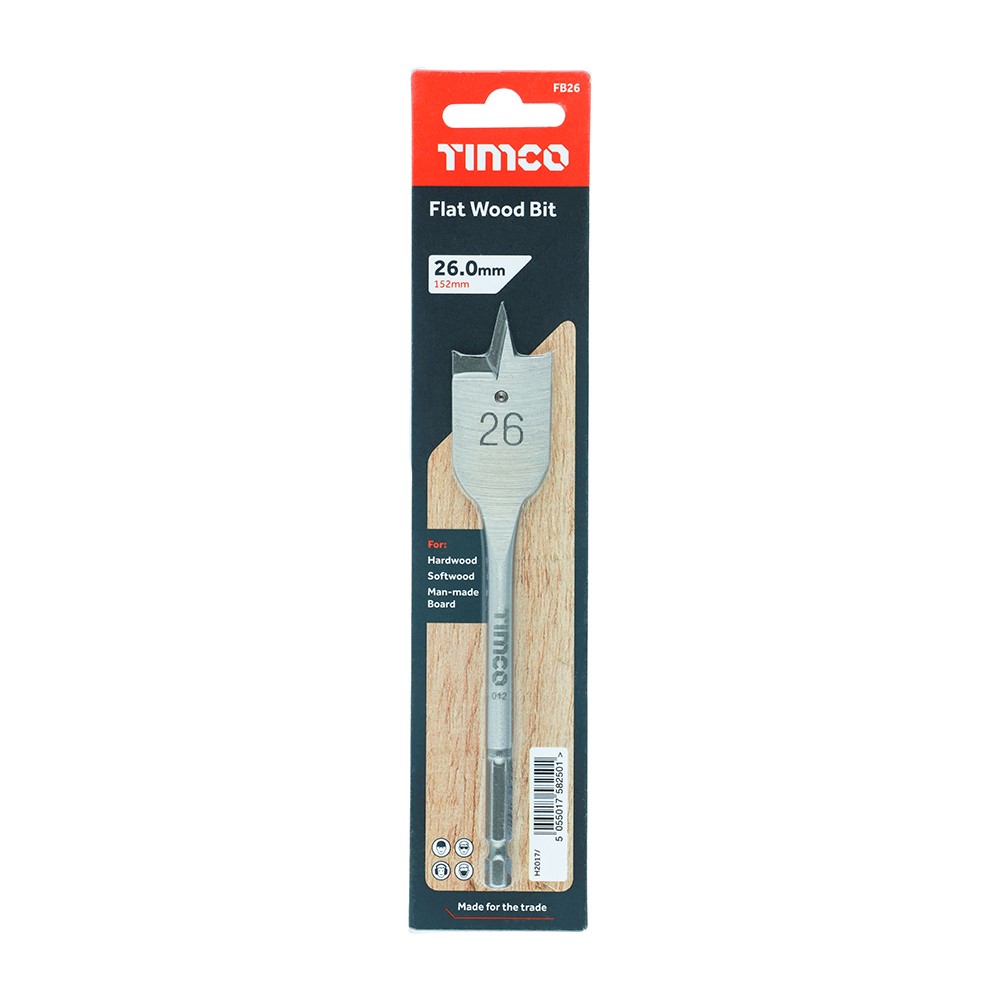 TIMCO Flat Wood Bit 26.0 x 152mm