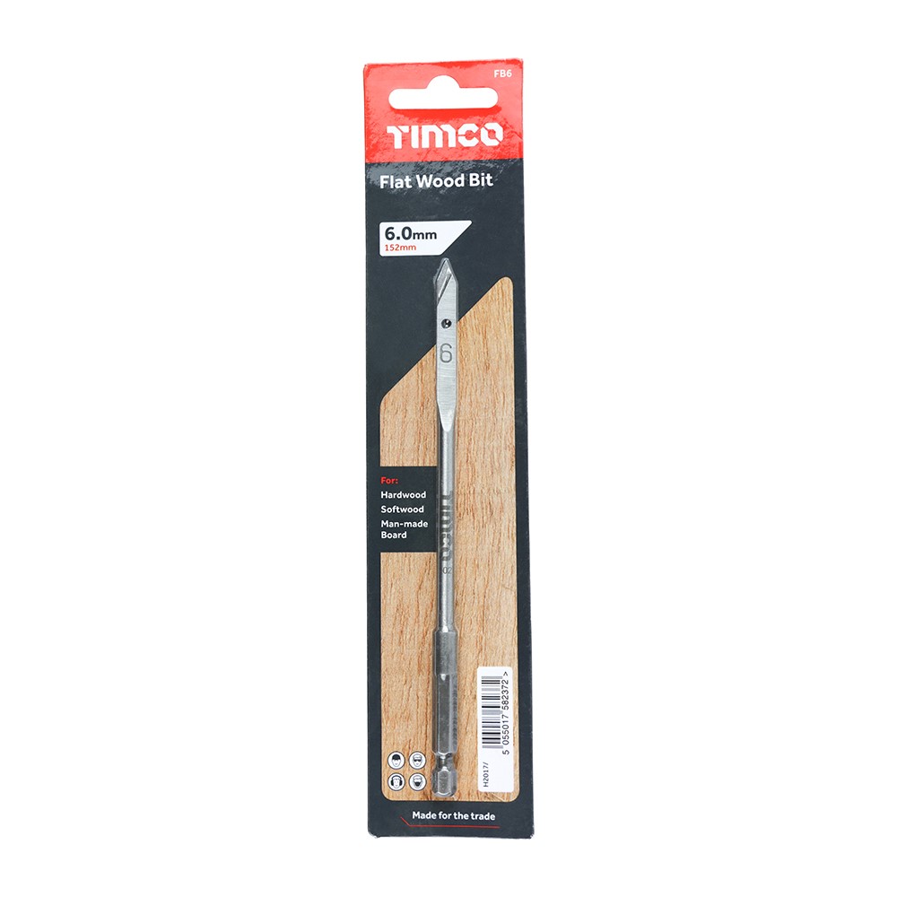 TIMCO Flat Wood Bit 6.0 x 152mm