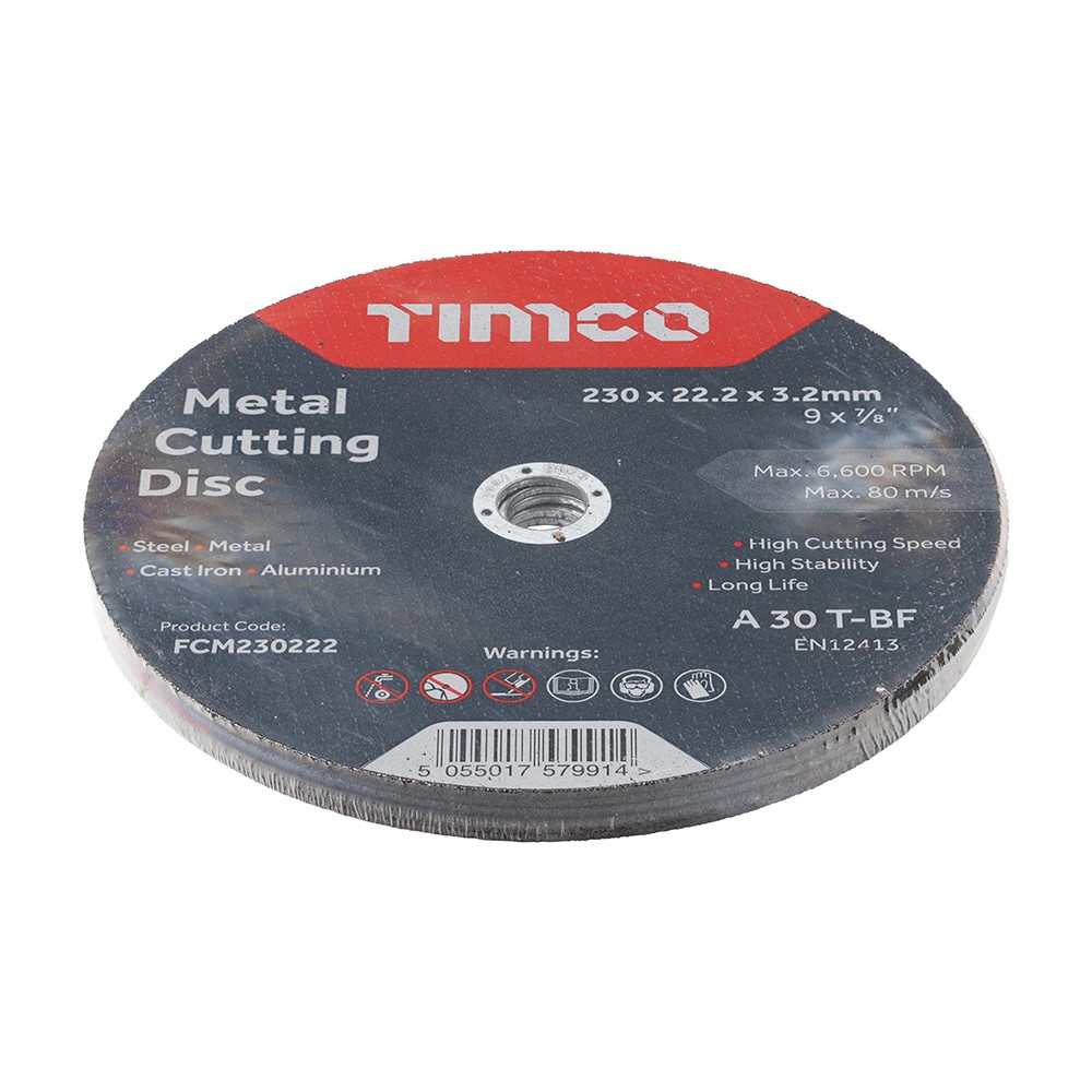 TIMCO Bonded Abrasive Disc - For Cutting 230 x 22.2 x 3.2mm(25 Pack)