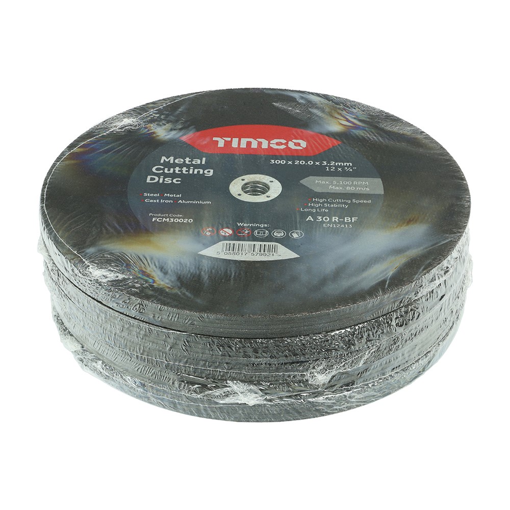 TIMCO Bonded Abrasive Disc - For Cutting 300 x 20.0 x 3.2mm (25 Pack)