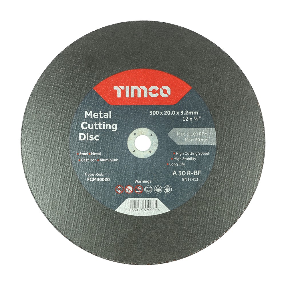 TIMCO Bonded Abrasive Disc - For Cutting 300 x 20.0 x 3.2mm (25 Pack)