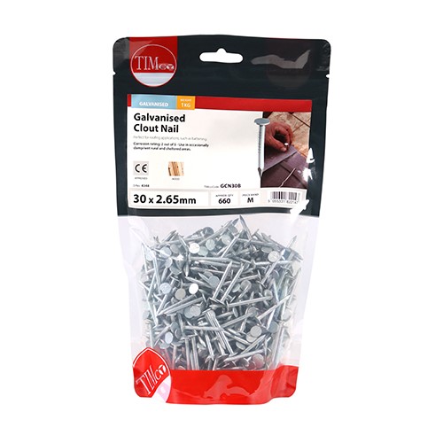 TIMCO Clout Nails - Galvanised 30 x 2.65mm (1kg)