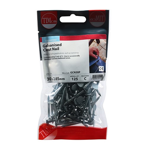 TIMCO Clout Nails - Galvanised 30 x 2.6mm5 (125)