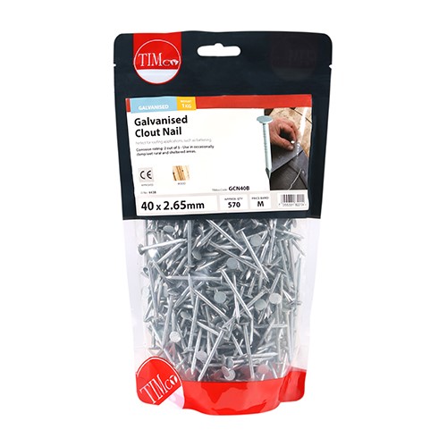 TIMCO Clout Nails - Galvanised 40 x 2.65mm (1kg)
