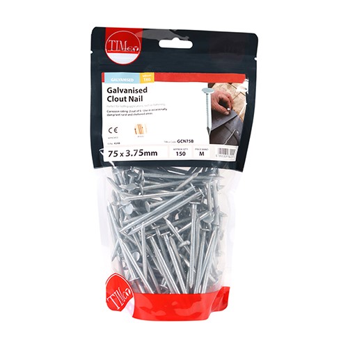 TIMCO Clout Nails - Galvanised 75 x 3.75mm (1kg)