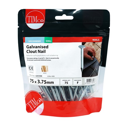 TIMCO Clout Nails - Galvanised 75 x 3.75mm (0.5kg)