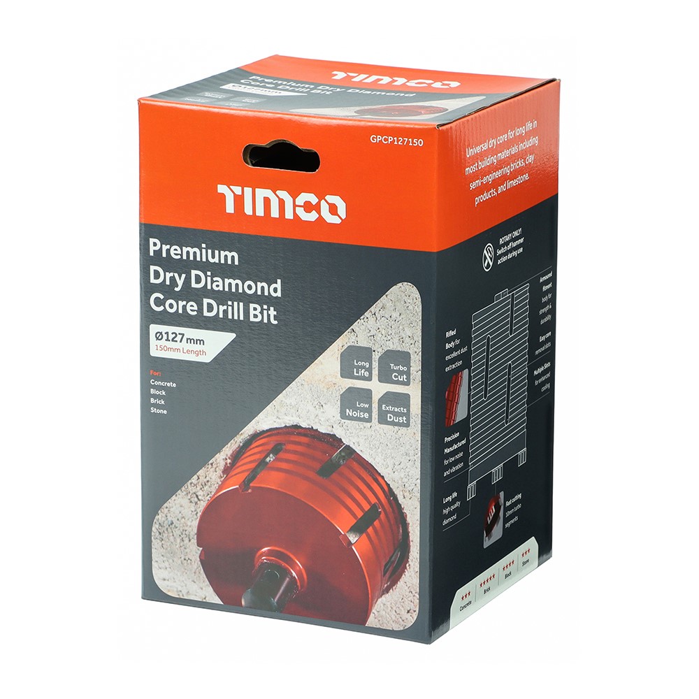 TIMCO Premium Dry Diamond Core Drill Bit 127 x 150mm