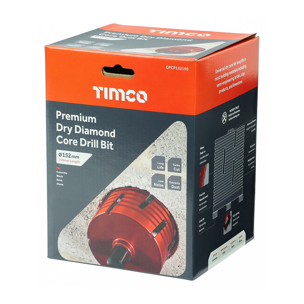 TIMCO Premium Dry Diamond Core Drill Bit 152 x 150mm