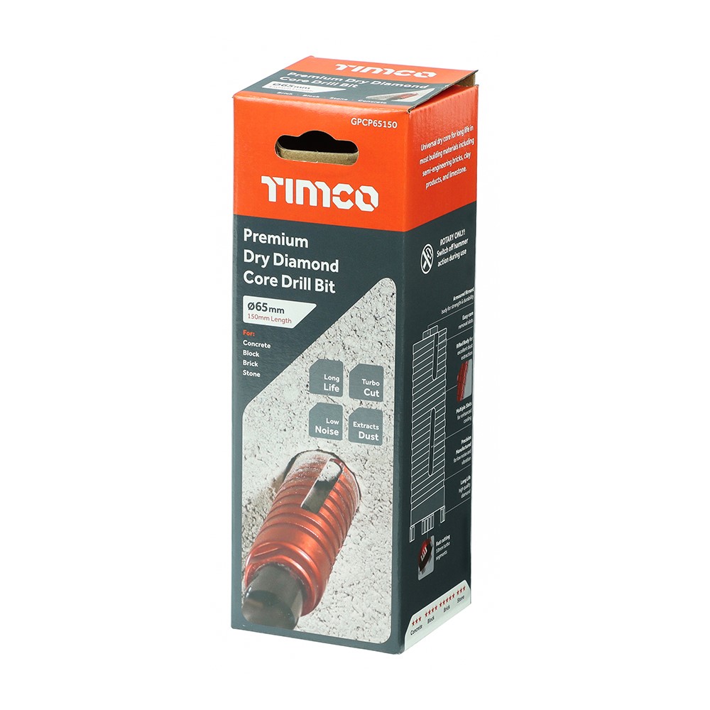 TIMCO Premium Dry Diamond Core Drill Bit 65 x 150mm