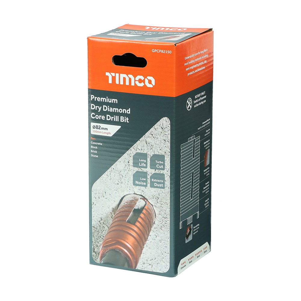 TIMCO Premium Dry Diamond Core Drill Bit 82 x 150mm
