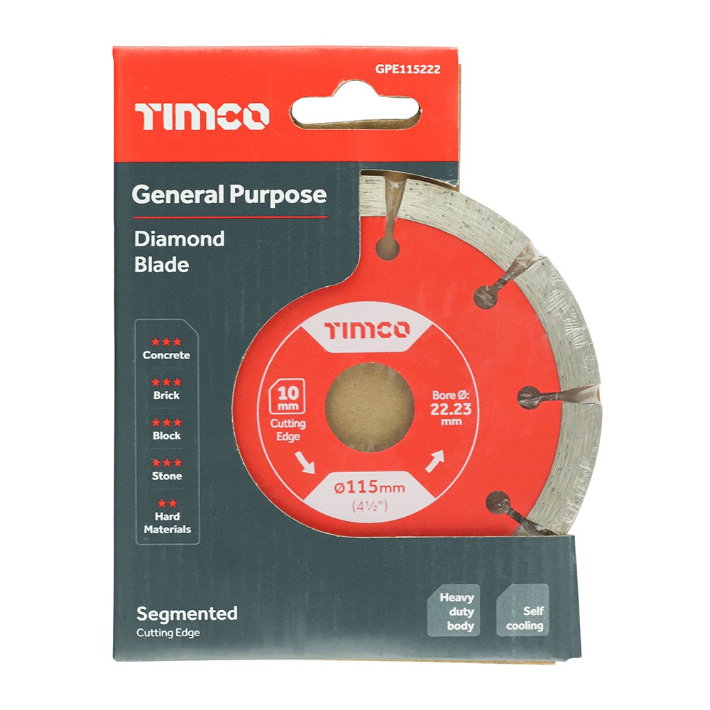 TIMCO General Purpose Diamond Blade - Segmented 115 x 22.2mm