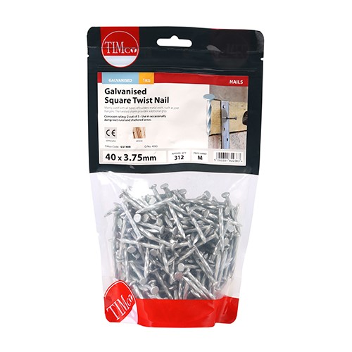 TIMCO Square Twist Nails - Galvanised 40 x 3.75mm (1kg)