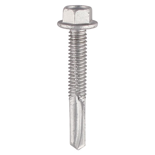 TIMCO Metal Construction Heavy Section Screws - Hex - Self-Drilling - Exterior - Silver Organic 5.5 x 65mm (100 Pack)