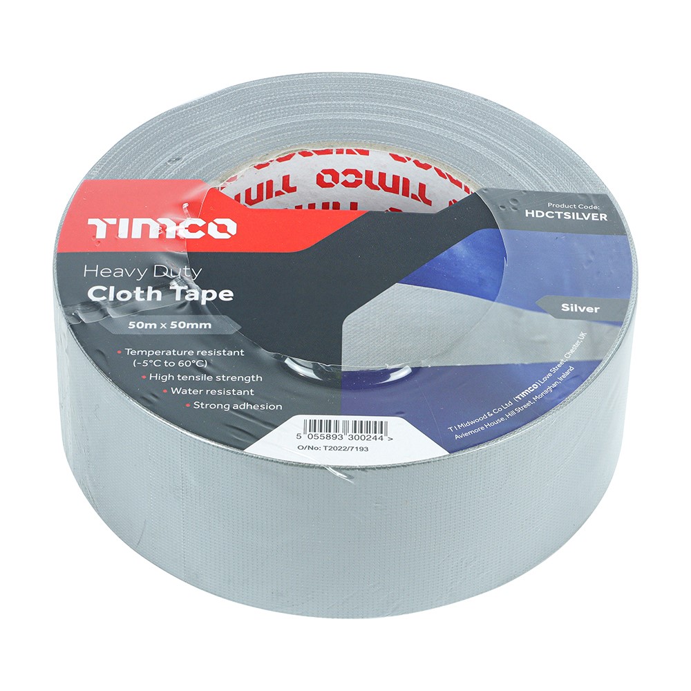 TIMCO Heavy Duty Cloth Tape - Silver 50m x 50mm