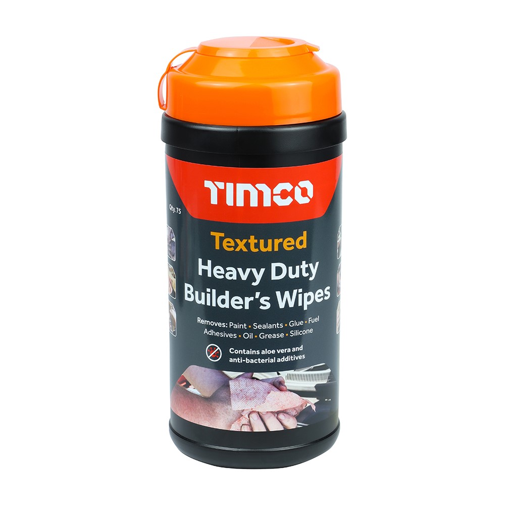 TIMCO Textured Heavy Duty Builders Wipes 75 Wipes (Pack of 6)