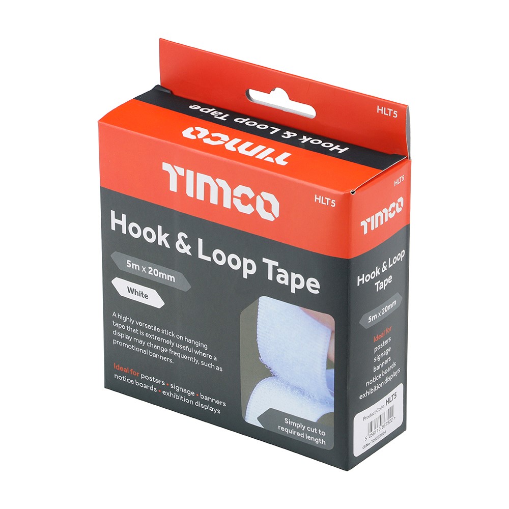 TIMCO Hook and Loop Tape 5m x 20mm