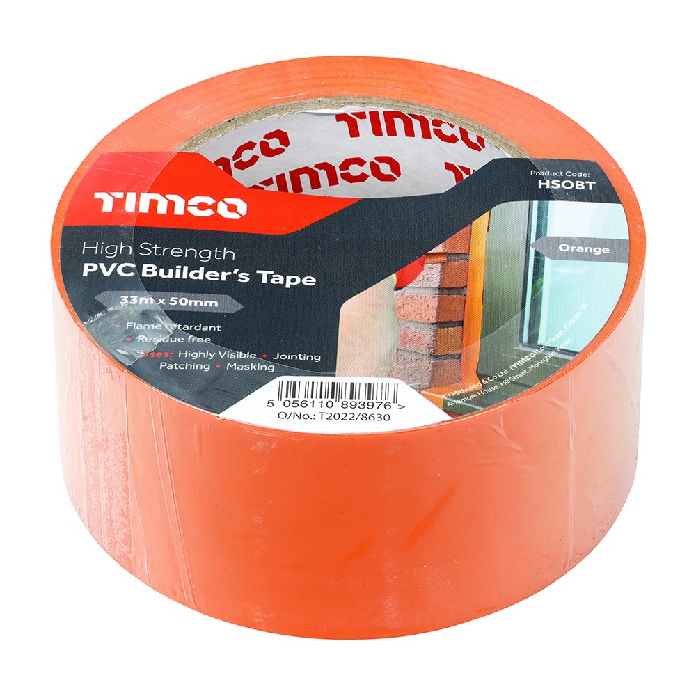 TIMCO High Strength PVC Builder's Tape 33m x 50mm