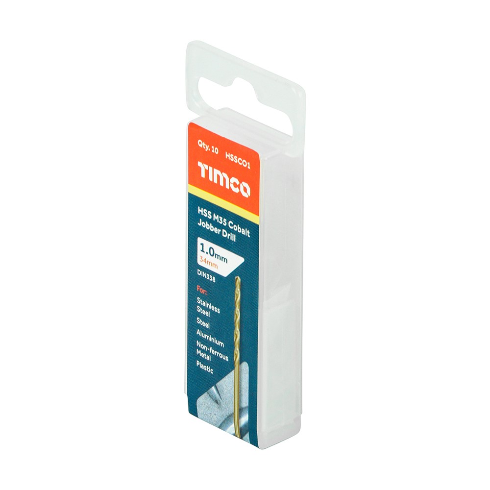 TIMCO Ground Jobber Drills - Cobalt M35 1.0mm (10 Tube)