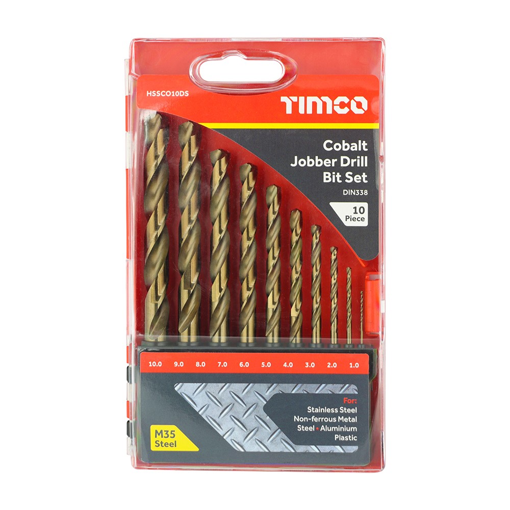 TIMCO Cobalt Jobber Drill Bit Set 10 Pack (10 Case)