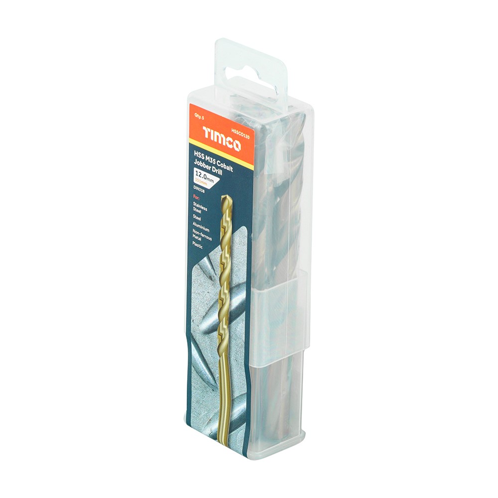 TIMCO Ground Jobber Drills - Cobalt M35 12.0mm (5 Tube)
