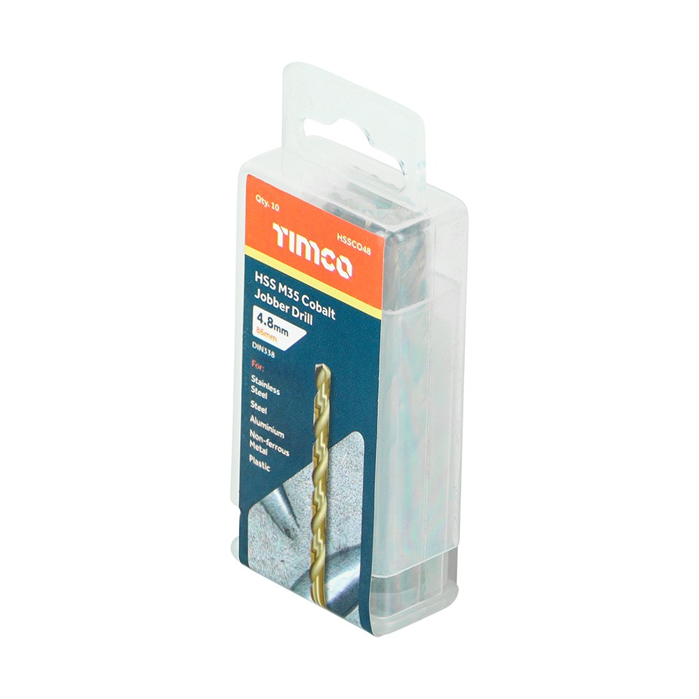 TIMCO Ground Jobber Drills - Cobalt M35 4.8mm (10 Tube)